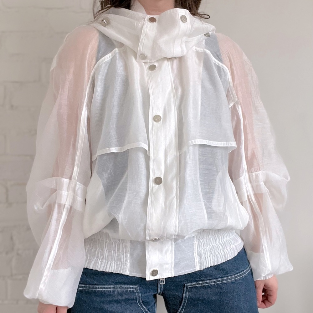 FenG CHen WANG Sheer White Jacket Luxury Size Large